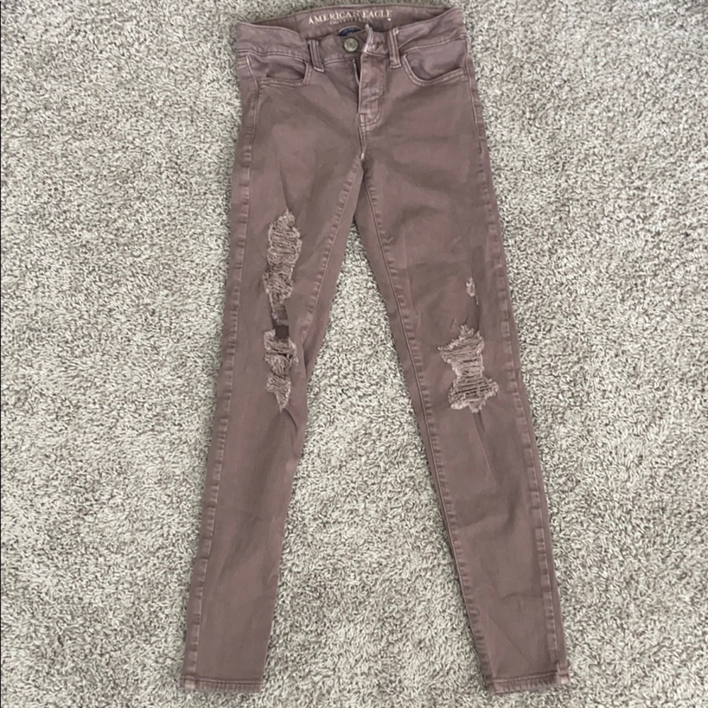 mauve american eagle jeans